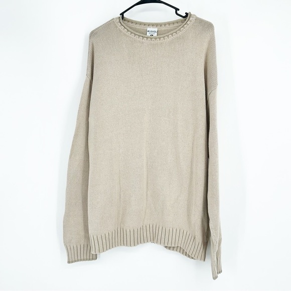 Columbia Mens Tan Cable Knit Sweater Size XL - Picture 1 of 5